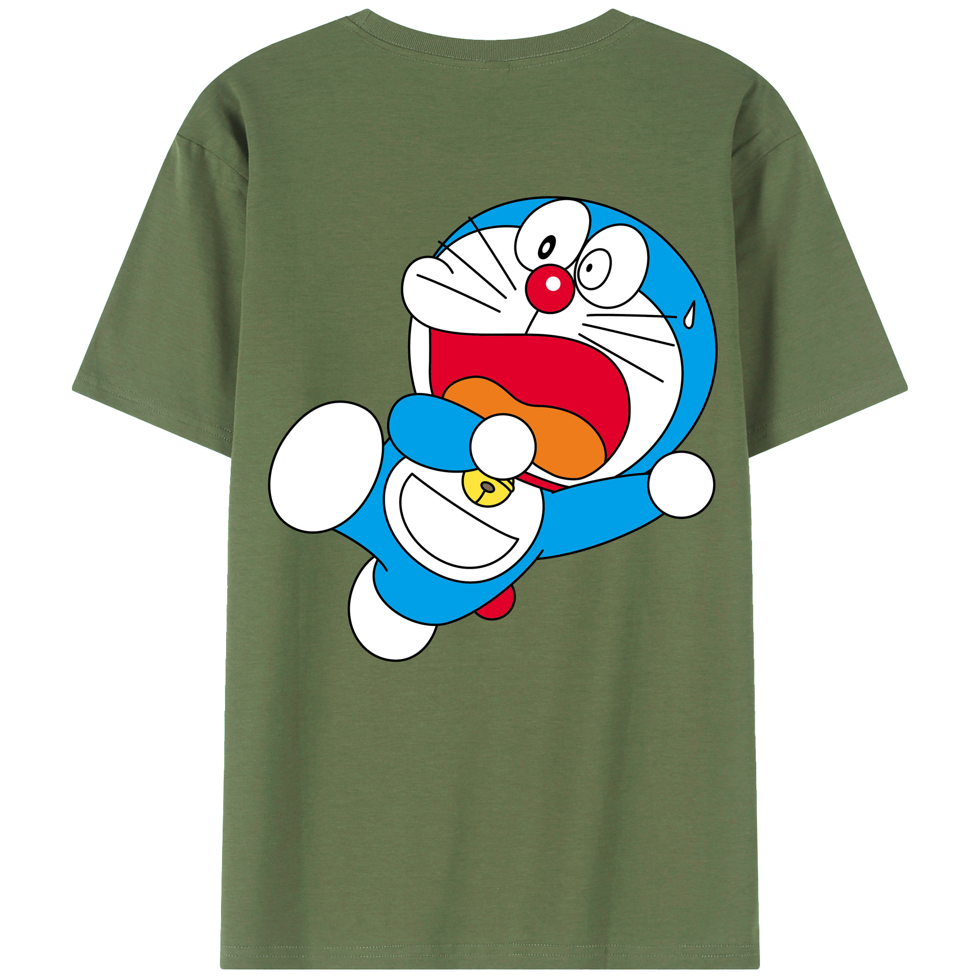 （画像用） ドラえもん Doraemon 綿100％ メンズ半袖Tシャツ（バックプリント） 通気性